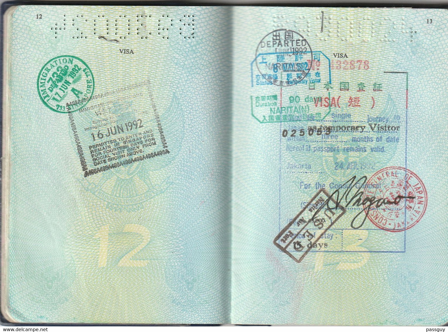 INDONESIA Passport  1992 INDONESIE Passeport– Reisepaß - Documenti Storici