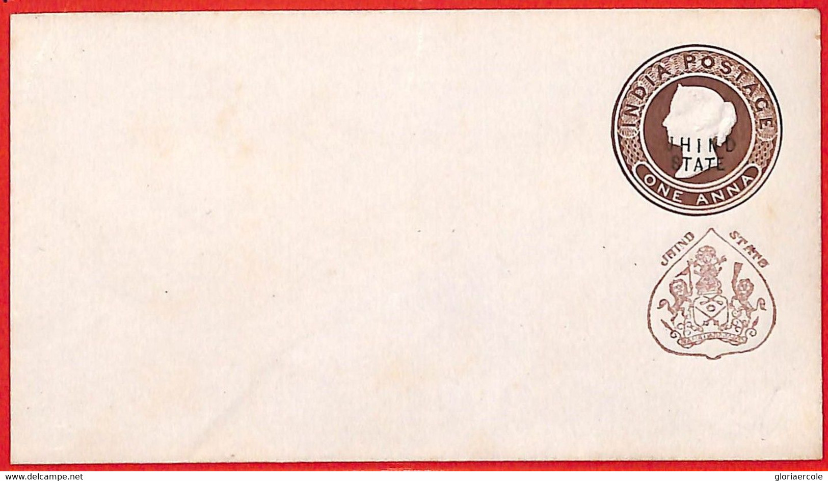 Aa2408  - INDIA  Jhind State - Postal History -  STATIONERY COVER -  H & G  #  6 - Jhind