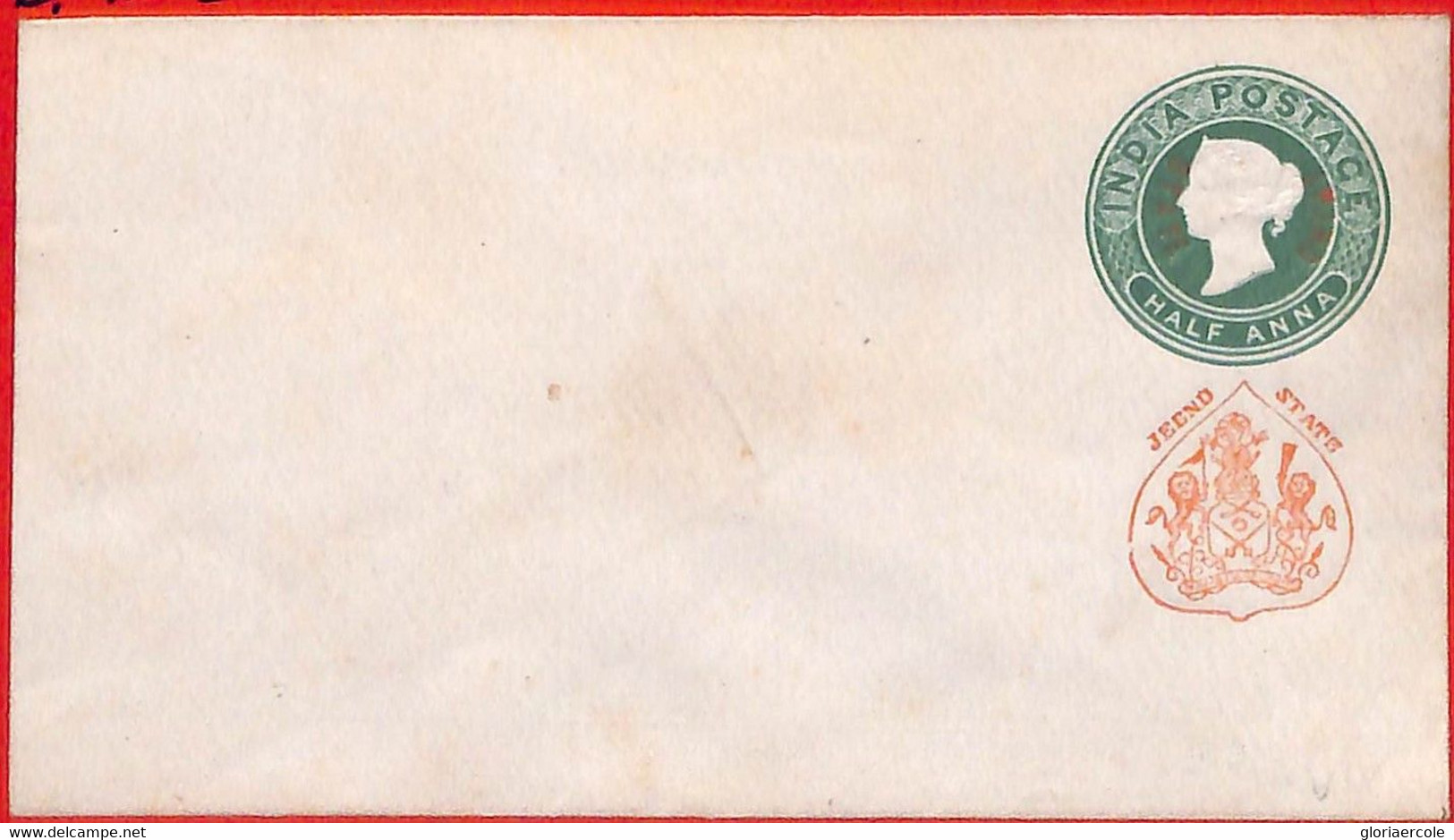 Aa2409  - INDIA  Jhind State - Postal History -  STATIONERY COVER -  H & G  # 1 - Jhind