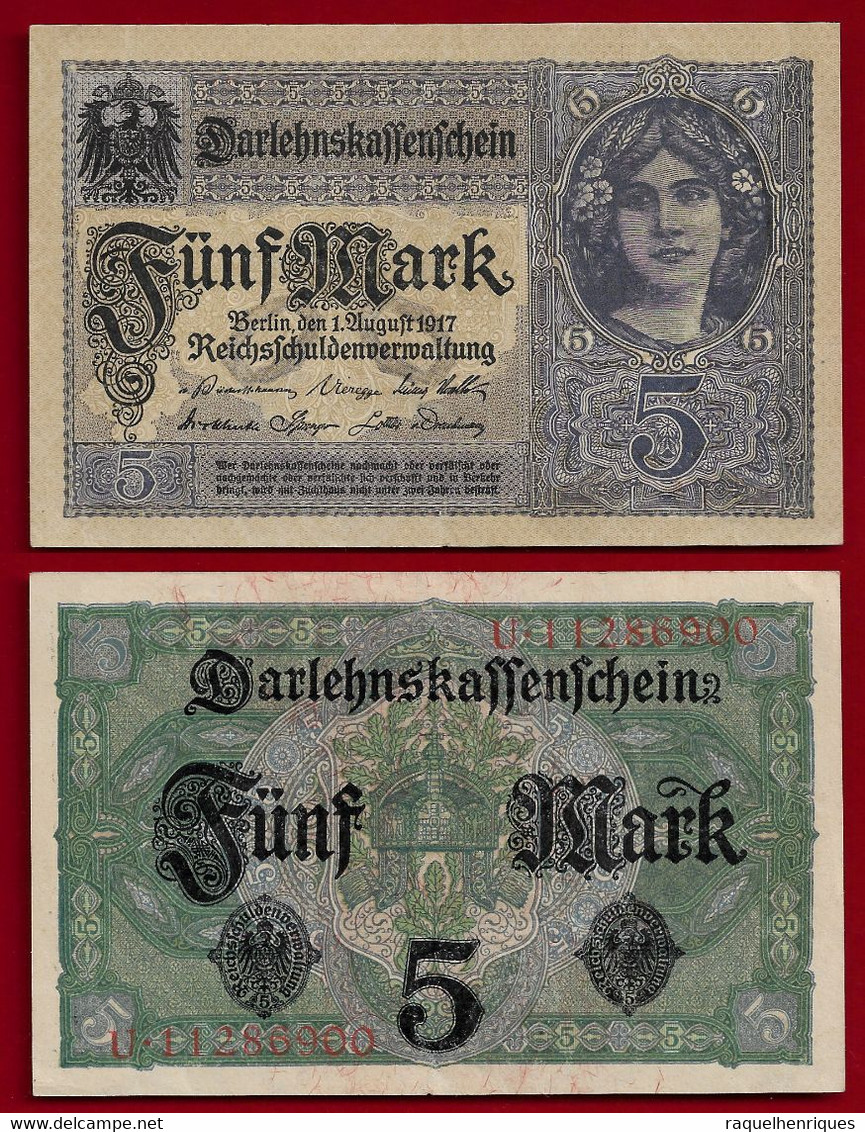 GERMANY WWI 5 MARK 1917 P# 56b UNC (NT#01) - 5 Mark