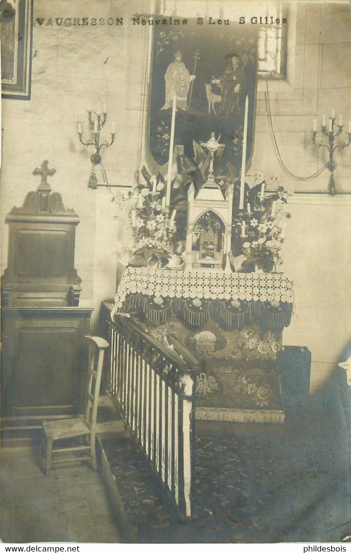 HAUTS DE SEINE  VAUCRESSON (carte Photo ) Interieur De L'église St LEU St GILLES - Vaucresson