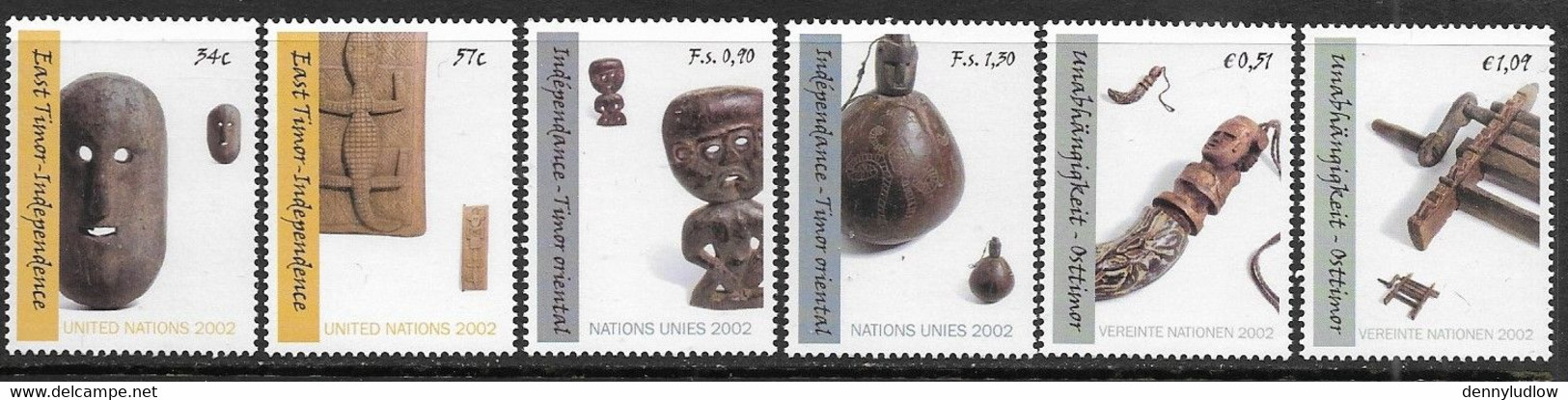 UN NY, Geneva, & Vienna  2002  East Timor Joint Issue MNH   2016 Scott Value $8.15 - New York/Geneva/Vienna Joint Issues