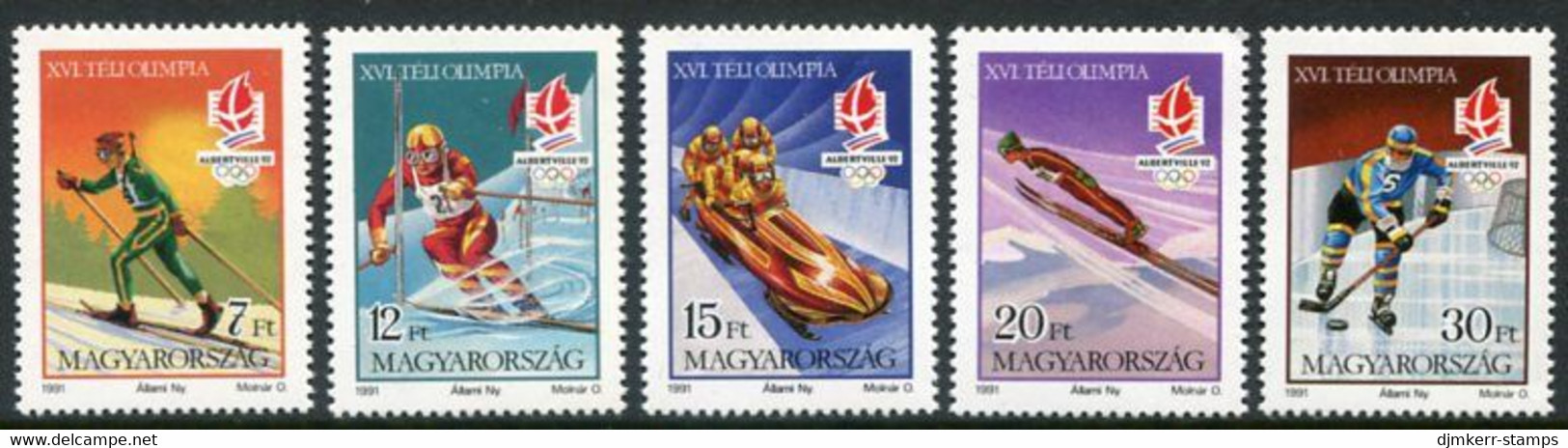 HUNGARY 1991 Winter Olympic Games MNH / **.  Michel 4175-79 - Ongebruikt