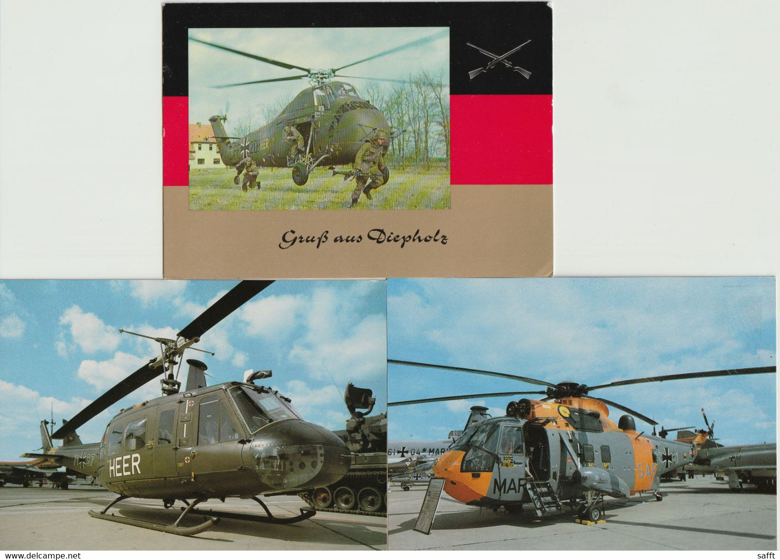 Lot 3 Ansichtskarten Hubschrauber Der Deutschen Bundeswehr - Helicópteros