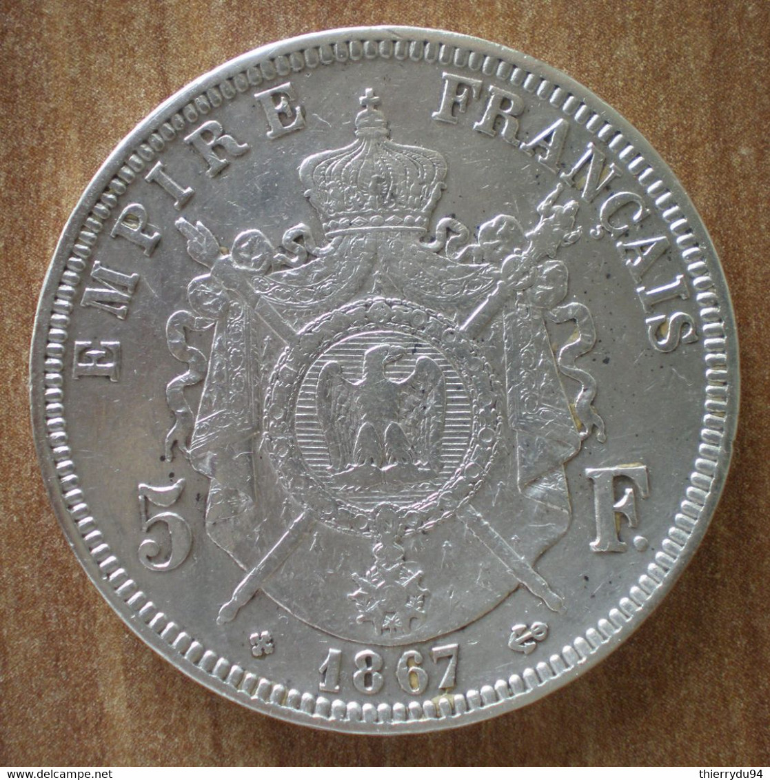 France 5 Francs 1867 BB Strasbourg Napoleon 3 Que Prix + Port Frcs Frc Cents Centimes Argent Silver Paypal Bitcoin OK - 5 Francs