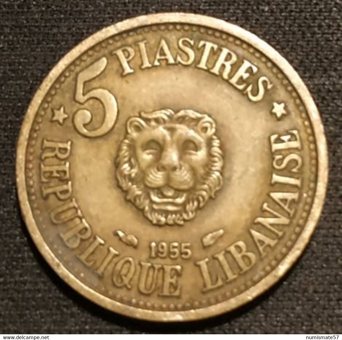 LIBAN - LEBANON - 5 PIASTRES 1955 - KM 21 - Libano