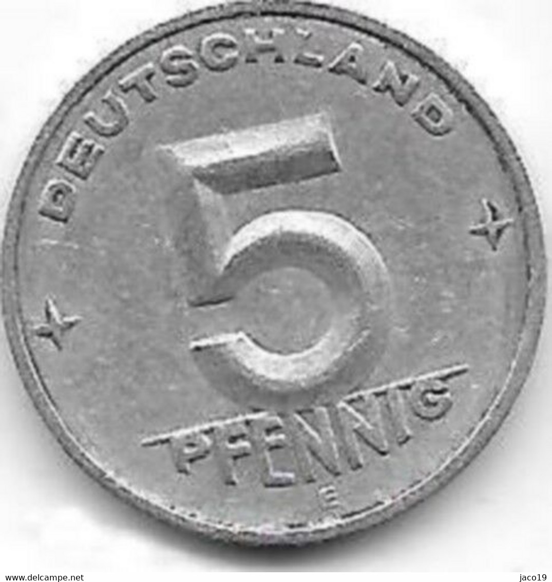 5 PFENNIG Alu RDA 1952 E CL. 20 Sup+ Lettre E RARE - 5 Pfennig