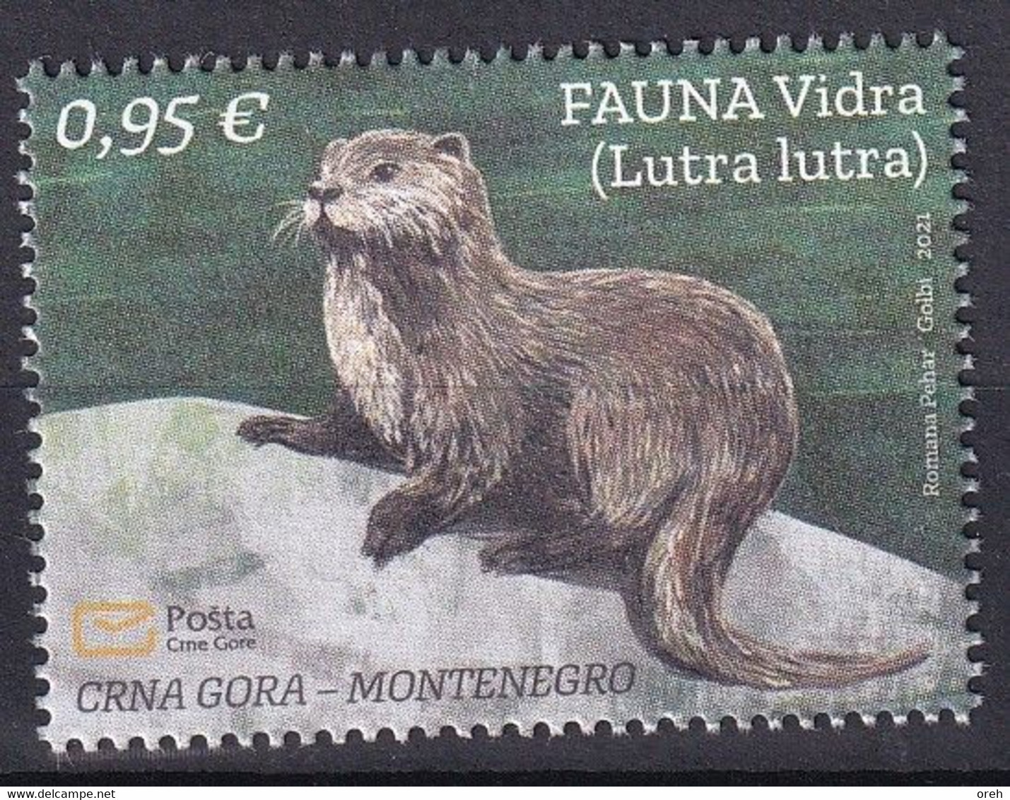 MONTENEGRO 2021,FAUNA,OTTER,LUTRA LUTRA,ANIMALS,,MNH - Montenegro