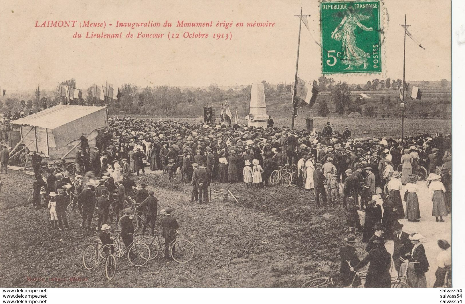 55) LAIMONT : Inauguration Du Monument érigé En Mémoire Eu Lieutenant De Boncour (1913) - Other & Unclassified