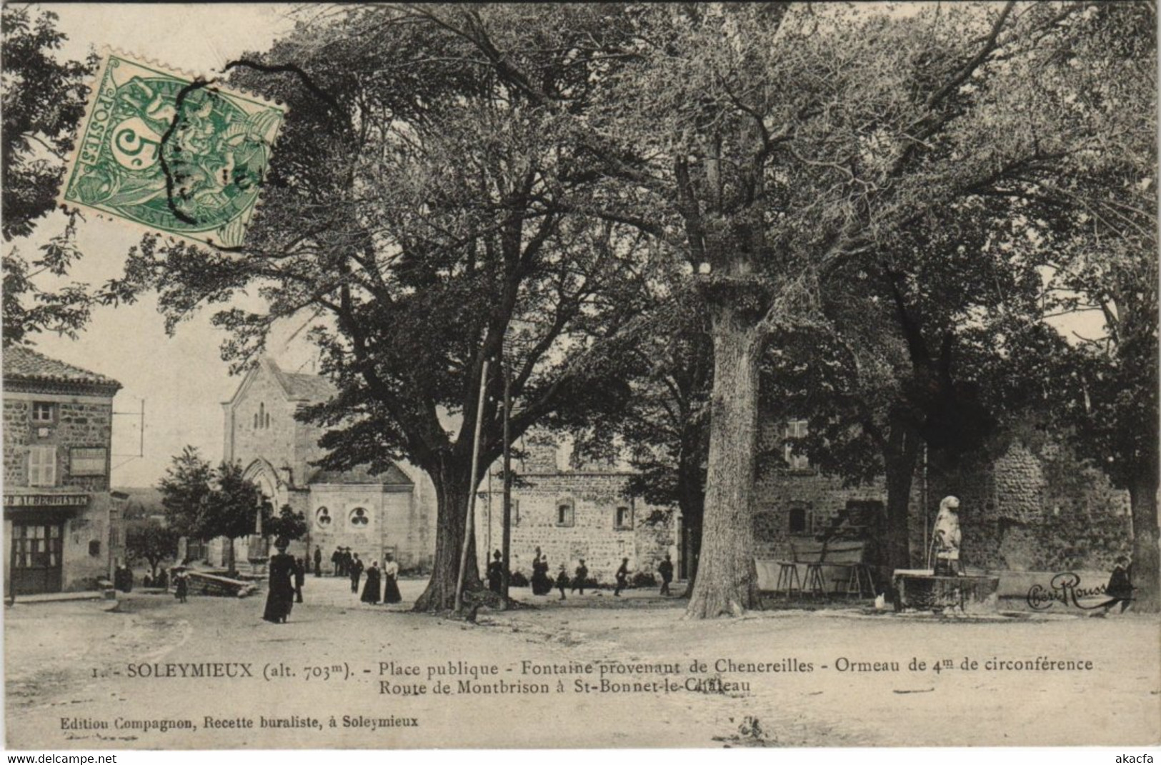 CPA Soleymieux. Place Publique.Fontaine Provenant De Chenereilles (664378) - Saint Jean Soleymieux