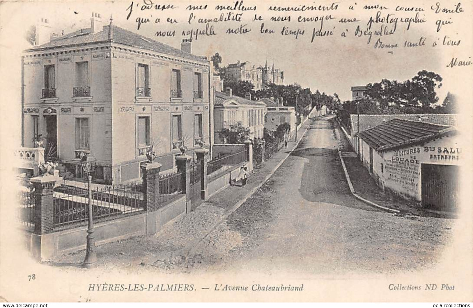 Hyères          83         Avenue De Chateaubriand     (voir Scan) - Hyeres