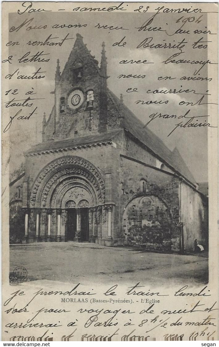 MORLAAS   L'EGLISE   CARTE PRECURSEUR - Morlaas