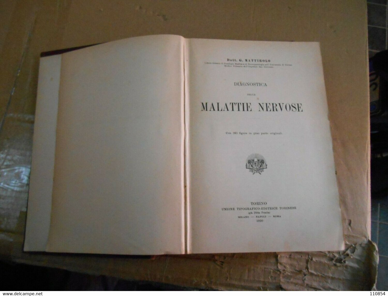 G. Mattirolo--Diagnostica Delle Malattie Nervose -Torino Utet 1920 - Medecine, Psychology