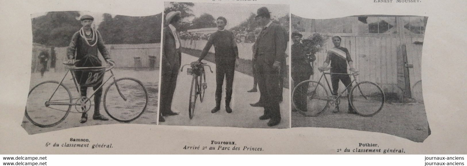 1903 LE 1er TOUR DE FRANCE - TOULOUSE - NANTES - BLOIS - VILLE D'AVRAY - AUTHEUIL - MAURICE GARIN