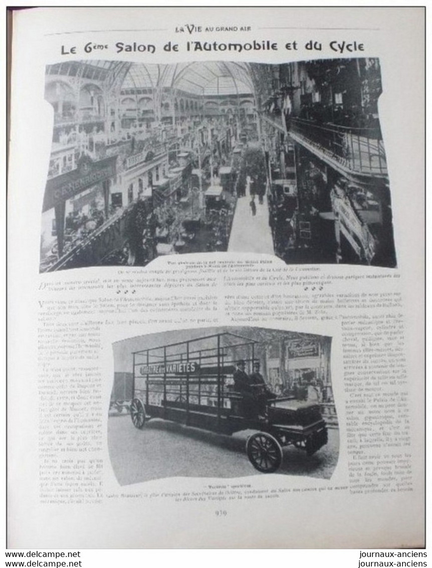 1903 LE SALON DE L'AUTOMOBILE - LES ETAPES AUTOMOBILE - FOOTBALL ASSOCIATION - LUTTE - RUGBY - LE COMTE DE VAULX