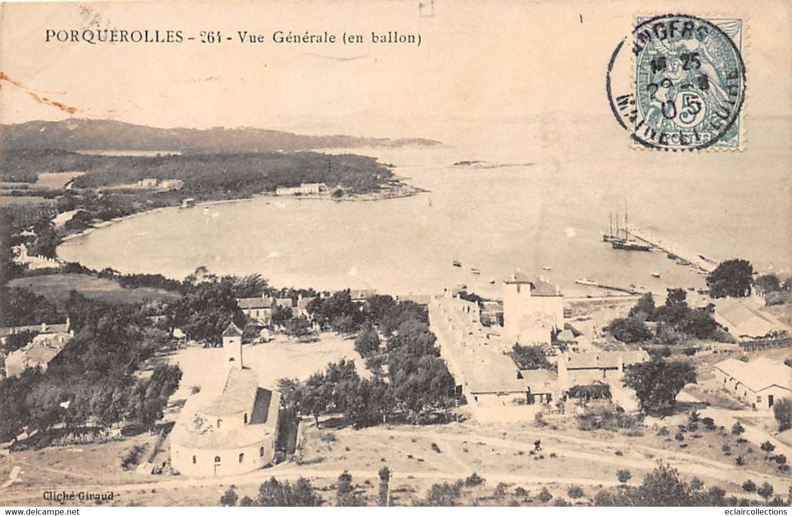 Île De Porquerolles           83      Vue Générale En Ballon     (voir Scan) - Other & Unclassified