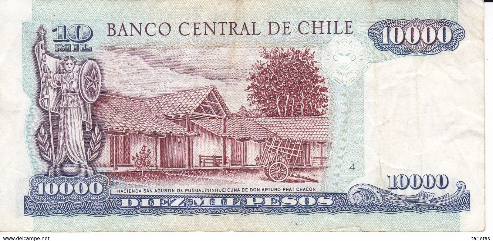 BILLETE DE CHILE DE 10000 PESOS DE DEL AÑO 2002 (BANK NOTE) - Chile