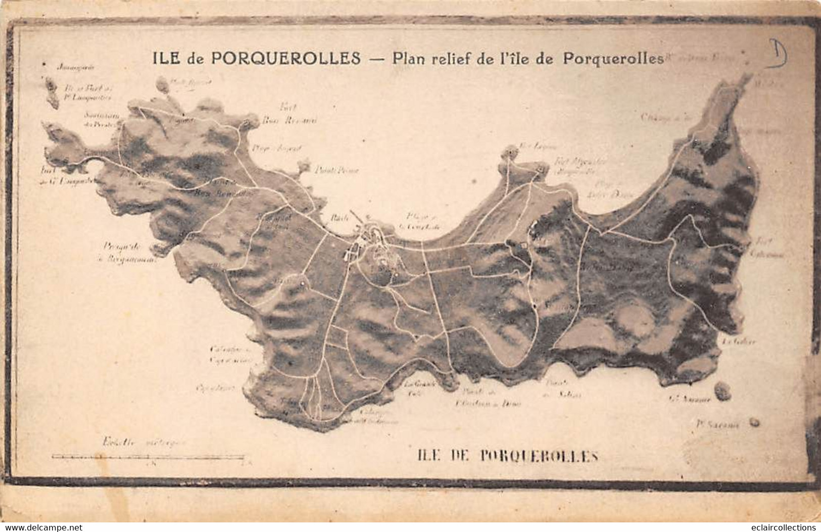 Île De Porquerolles           83        Plan Relief De L'Ile       (voir Scan) - Autres & Non Classés