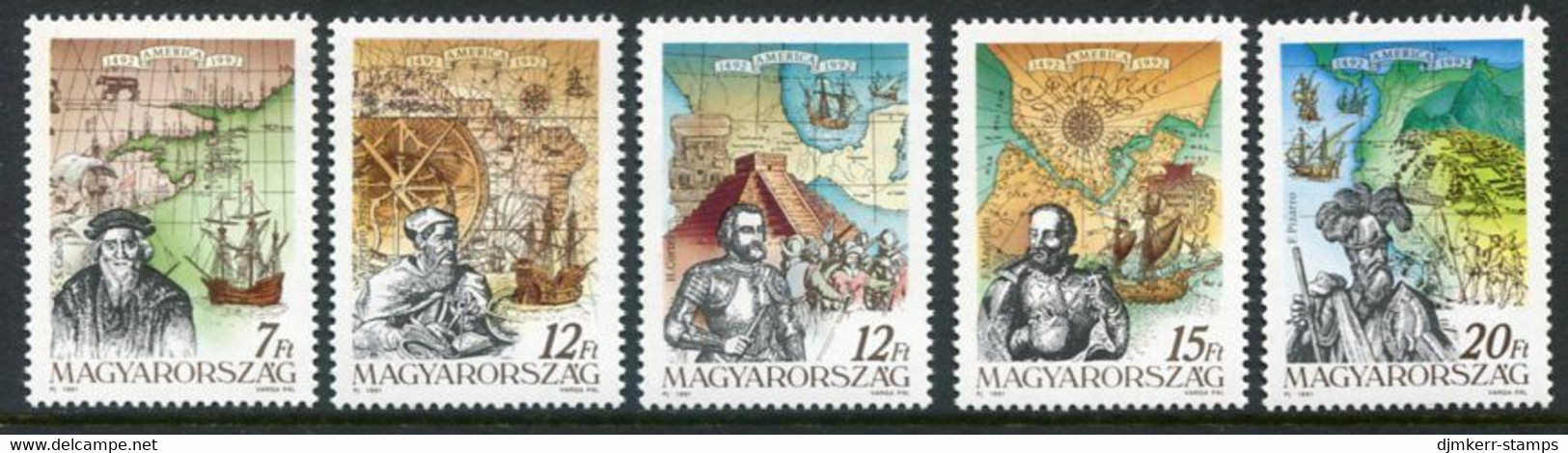 HUNGARY 1991 Discovery Of America  MNH / **..  Michel 4165-69 - Nuevos