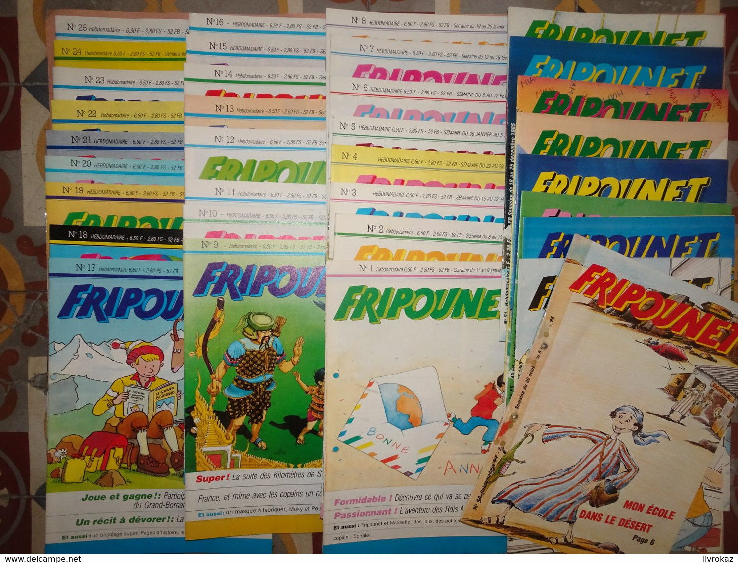 Lot De 34 Revues FRIPOUNET 1985 Et 1986 - Hebdomadaire Catholique Pour Les Enfants De 6 à 8 Ans, Fleurus Presse - Fripounet