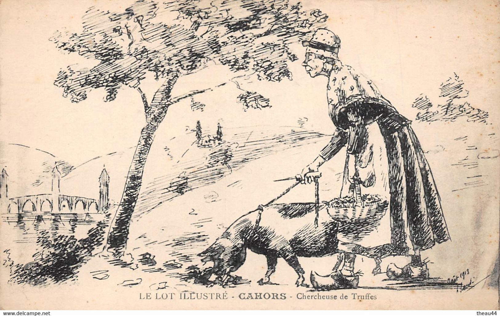 ¤¤  -  CAHORS  -  Chercheuse De Truffes  -  Le Lot Illustré  -  Illustrateur  -  Cochon   -  ¤¤ - Cahors