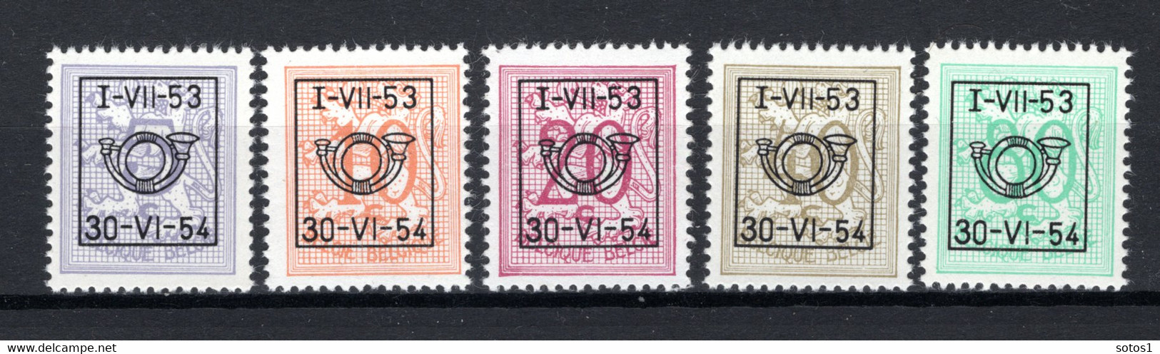 PRE635/639 MNH** 1953 - Cijfer Op Heraldieke Leeuw Type D - REEKS 45 - Tipo 1951-80 (Cifra Su Leone)