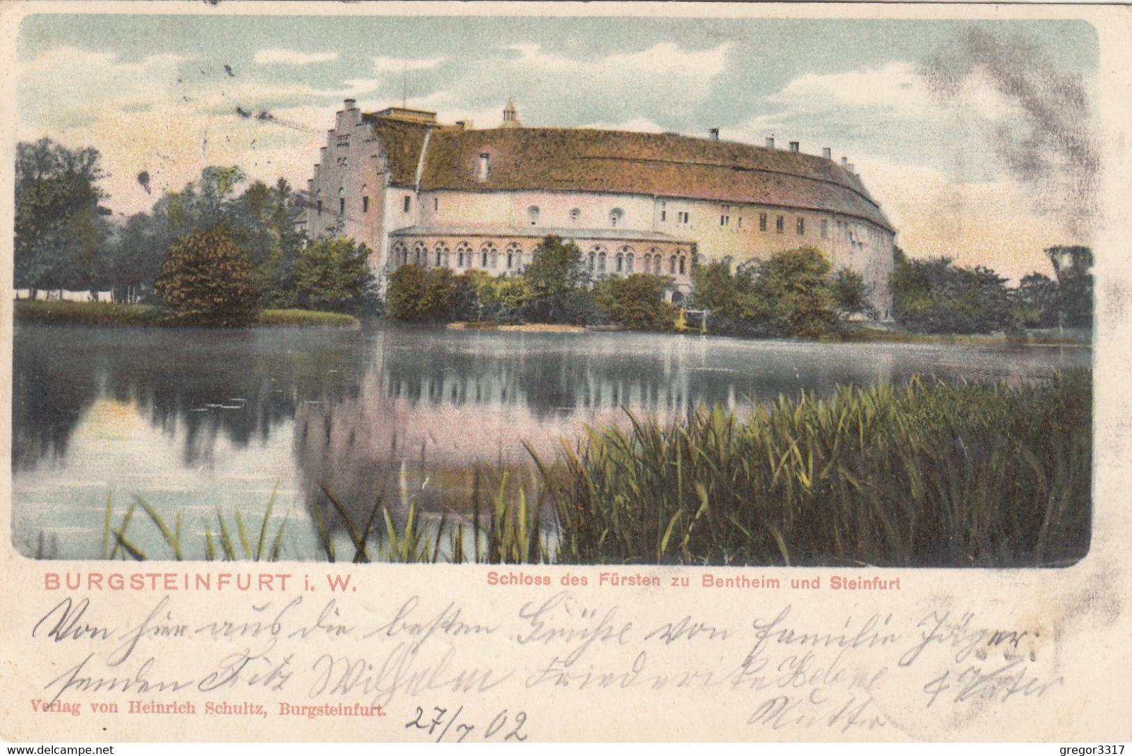 4698) BURGSTEINFURT I. W. - Schloss Des Fürsten Zu BENTHEIM Und STEINFURT - Tolle LITHO - 27.07.1902 !! - Steinfurt