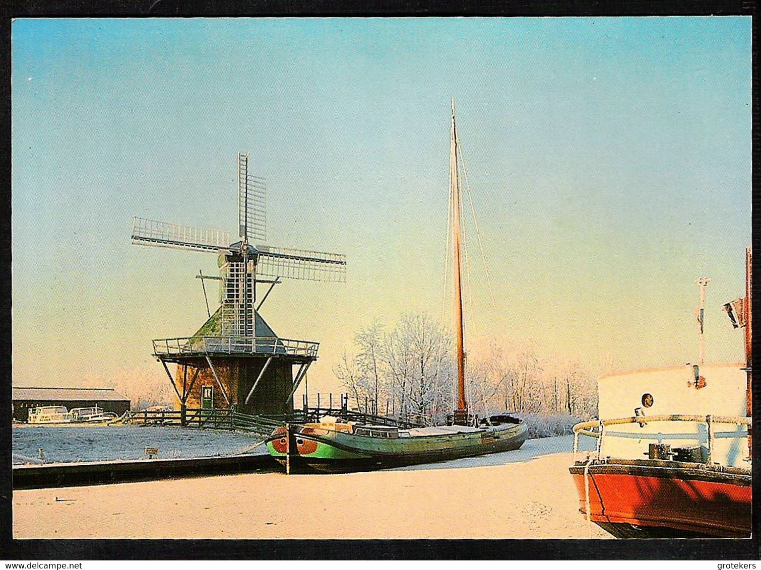 JOURE De Groene Molen In De Winter Ca 1978  Mill / Moulin / Mühle - Joure