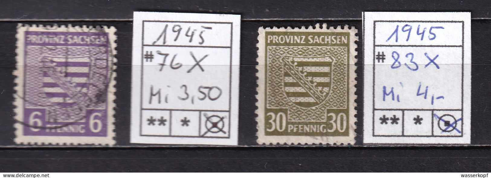 Provinz Sachsen Mi 76X, 83X Gestemp. (#D014) - Usados