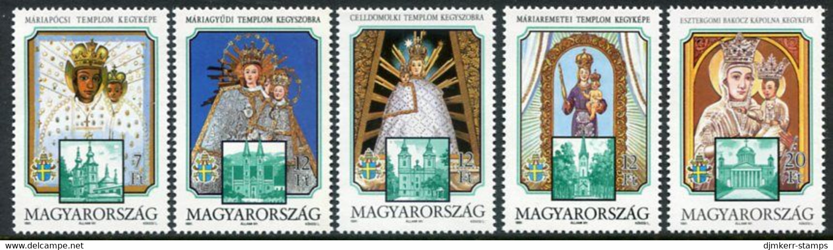 HUNGARY 1991 Marian Pilgrimage Sites MNH / **.  Michel 4143-47 - Ungebraucht