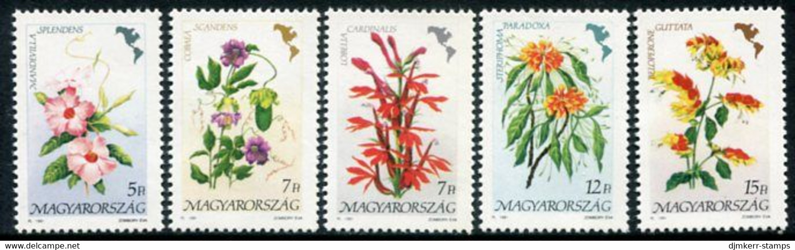 HUNGARY 1991 Flowers Of The Americas MNH / **.  Michel 4125-29 - Ongebruikt