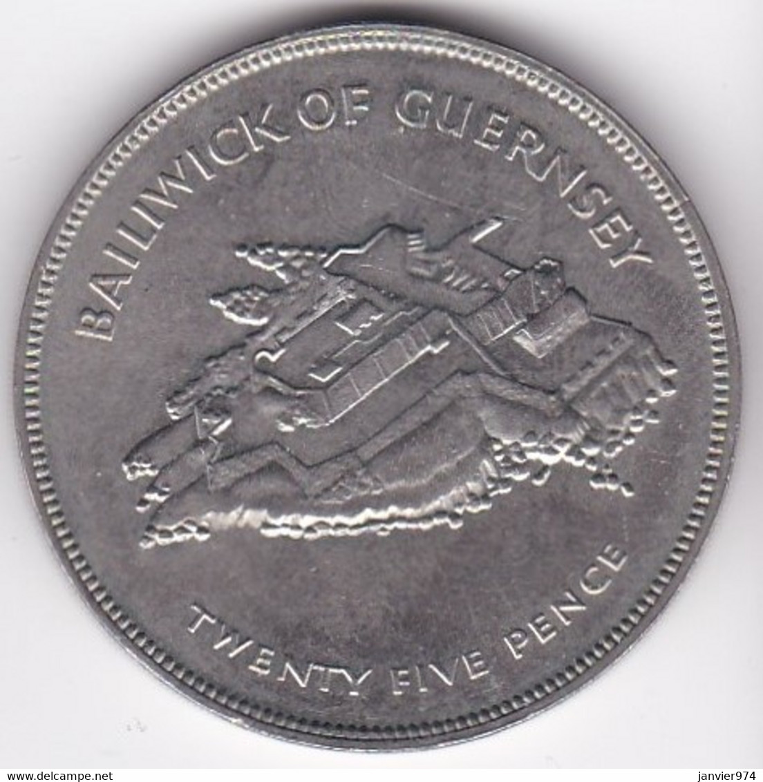 Guernesey 25 Pence 1977 Jubilé D'argent Elizabeth II  1952 – 1977 Cupronickel , KM# 31 - Guernesey