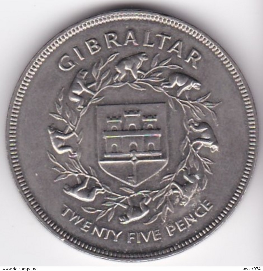 Gibraltar 25 Pence 1977 Jubilé D'argent Elizabeth II  1952 – 1977 Cupronickel , KM# 10 - Gibraltar