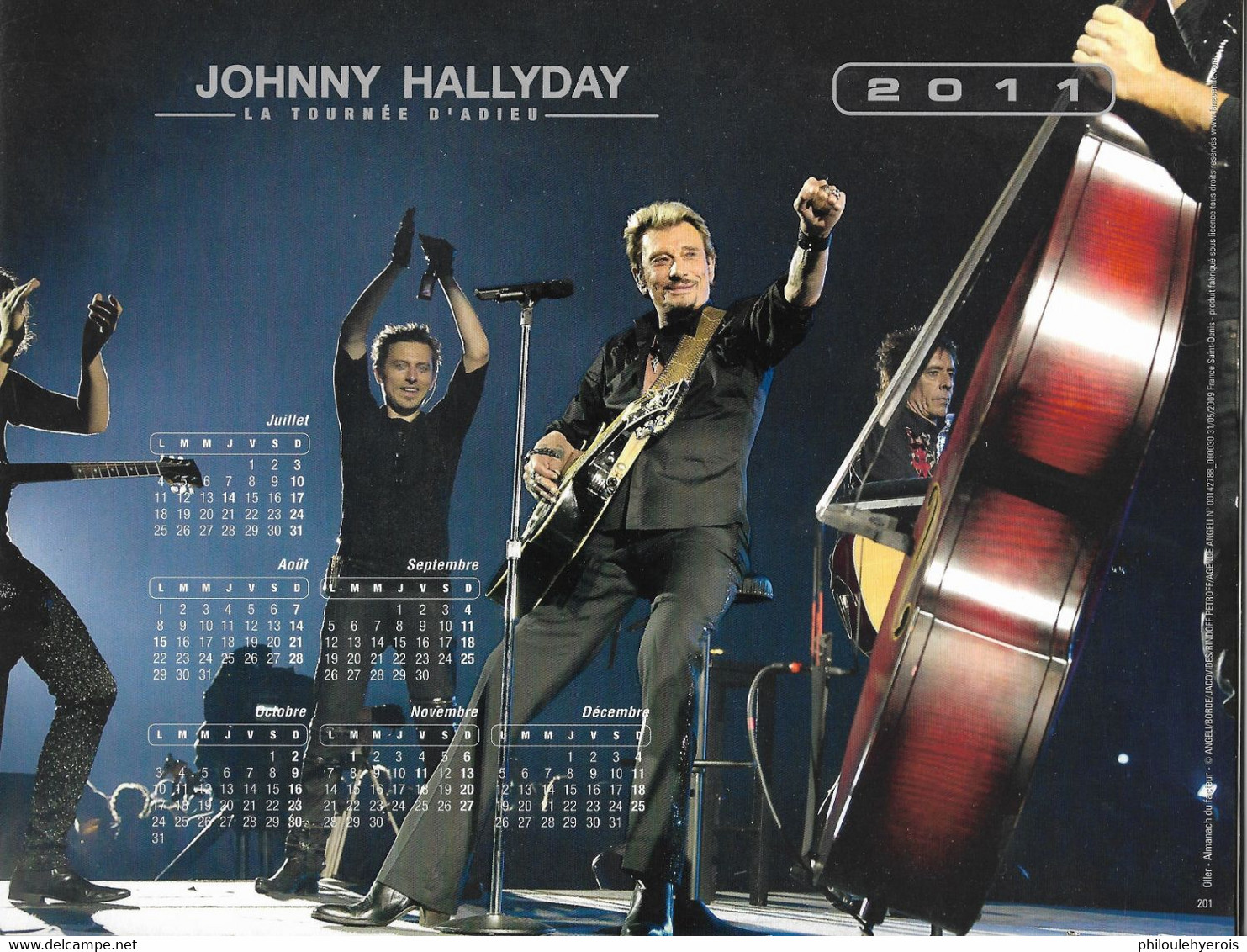 CALENDRIER 2011  JOHNNY HALLYDAY La Tournée D'adieu - Tamaño Grande : 2001-...