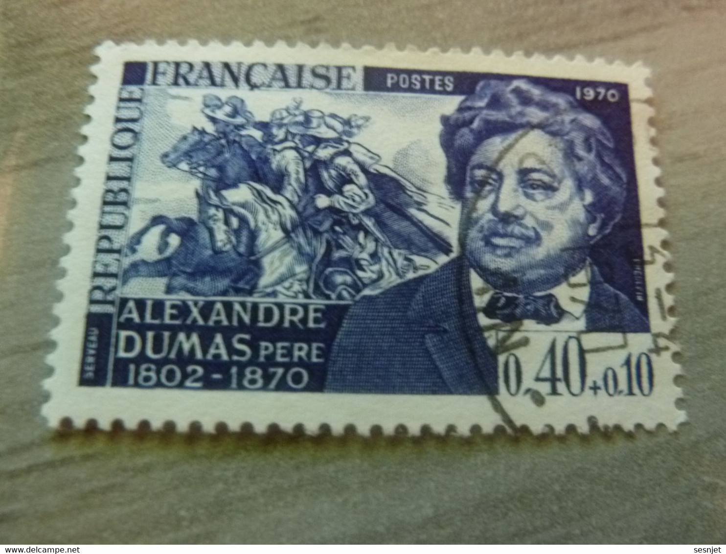 Alexandre Dumas (1803-1870) Ecrivain - 40c.+10c. - Bleu Foncé - Oblitéré - Année 1970 - - Gebraucht