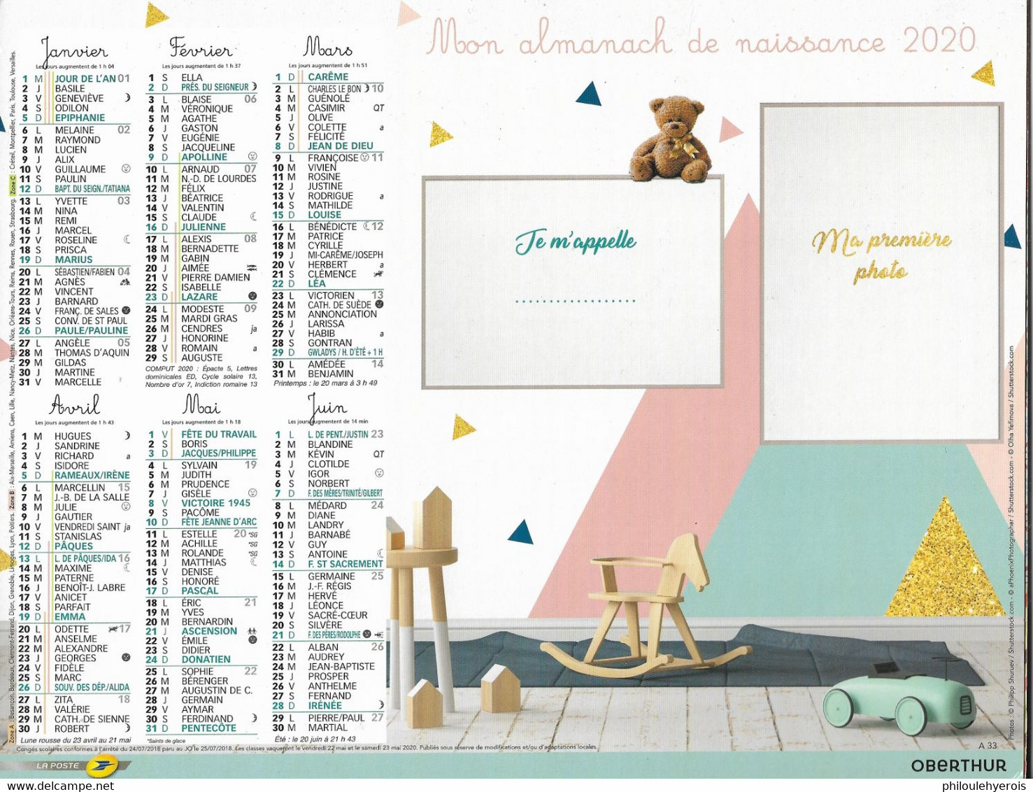 CALENDRIER 2020 ANNEE DE NAISSANCE - Grossformat : 2001-...