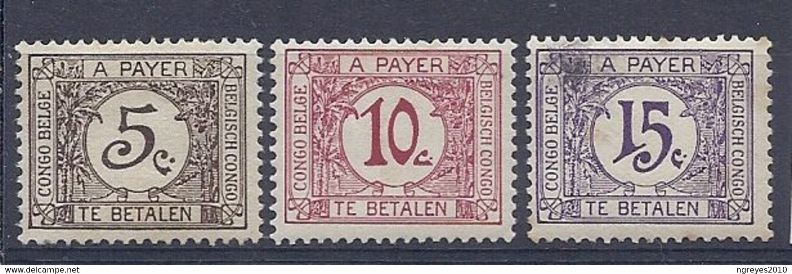 210039013  CONGO BELGA.  YVERT  TAXE  Nº  66/8  USED/MH - Unused Stamps