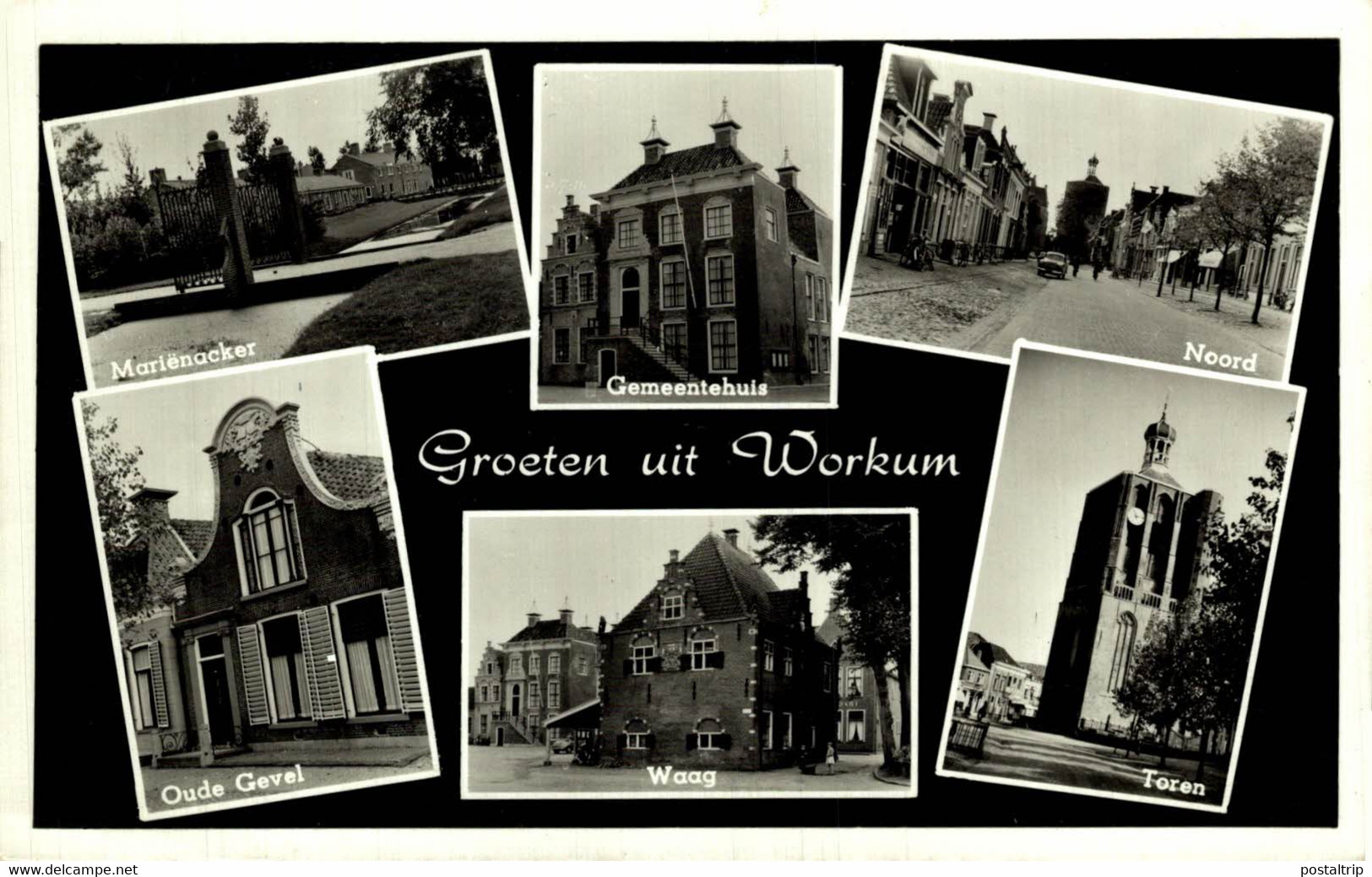 GROETEN UIT WORKUM  MARIENACKER GEMEENTEHUIS NOORD TOREN   Workum Friesland   HOLLAND HOLANDA NETHERLANDS - Workum