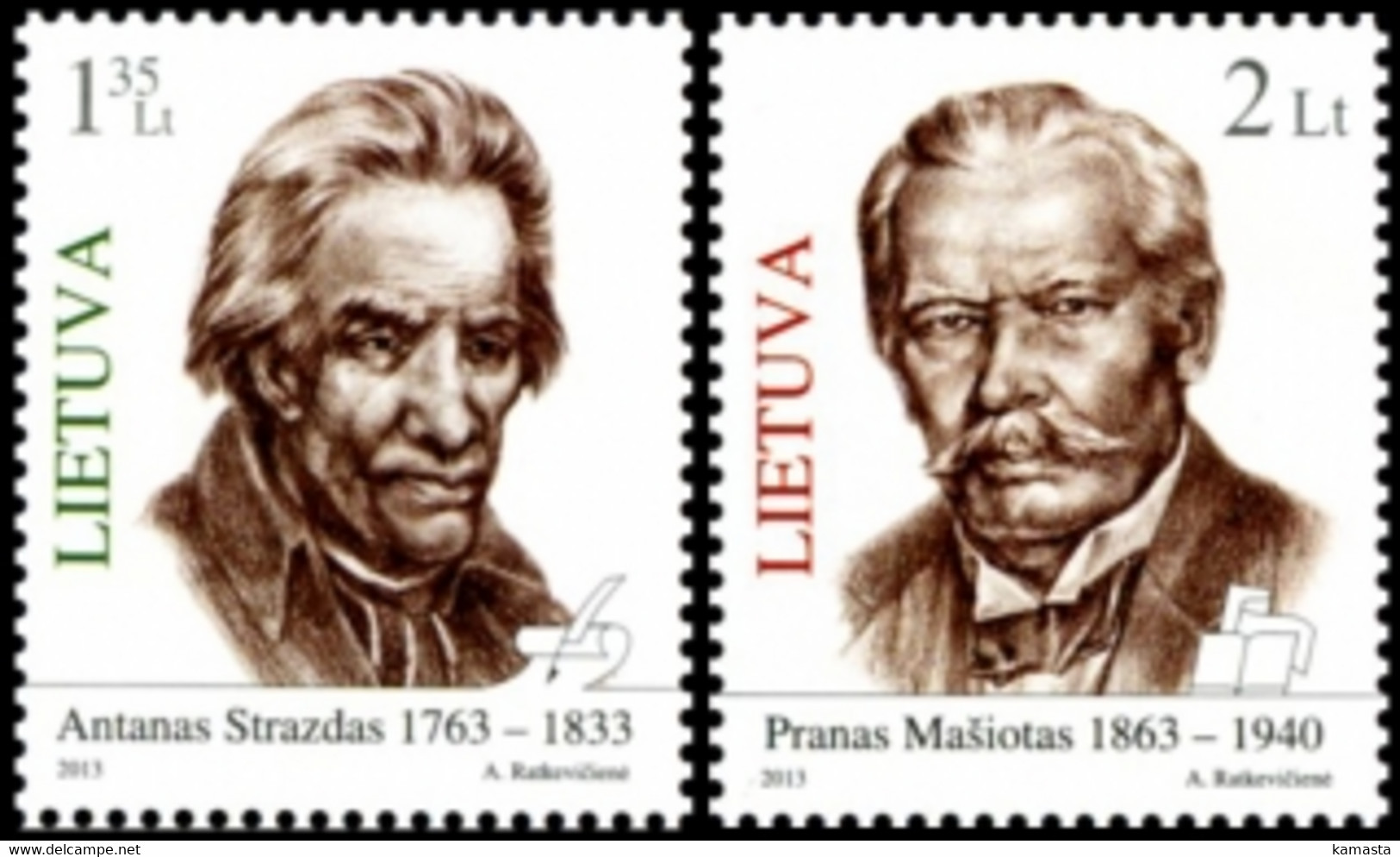 Lithuania 2013 Famous People. Mi 1127-28 - Lithuania