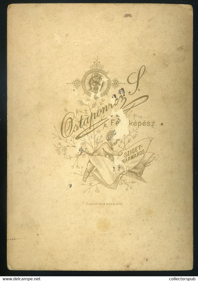 MÁRAMAROSSZIGET 1890. Ostapovics : Család, Cabinet Fotó - Other & Unclassified