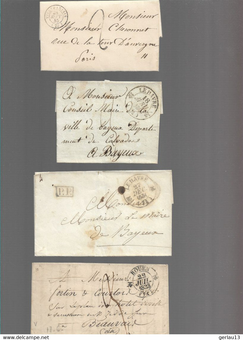 LOT    4  MARQUES POSTALES     2 SCANS - 1801-1848: Précurseurs XIX