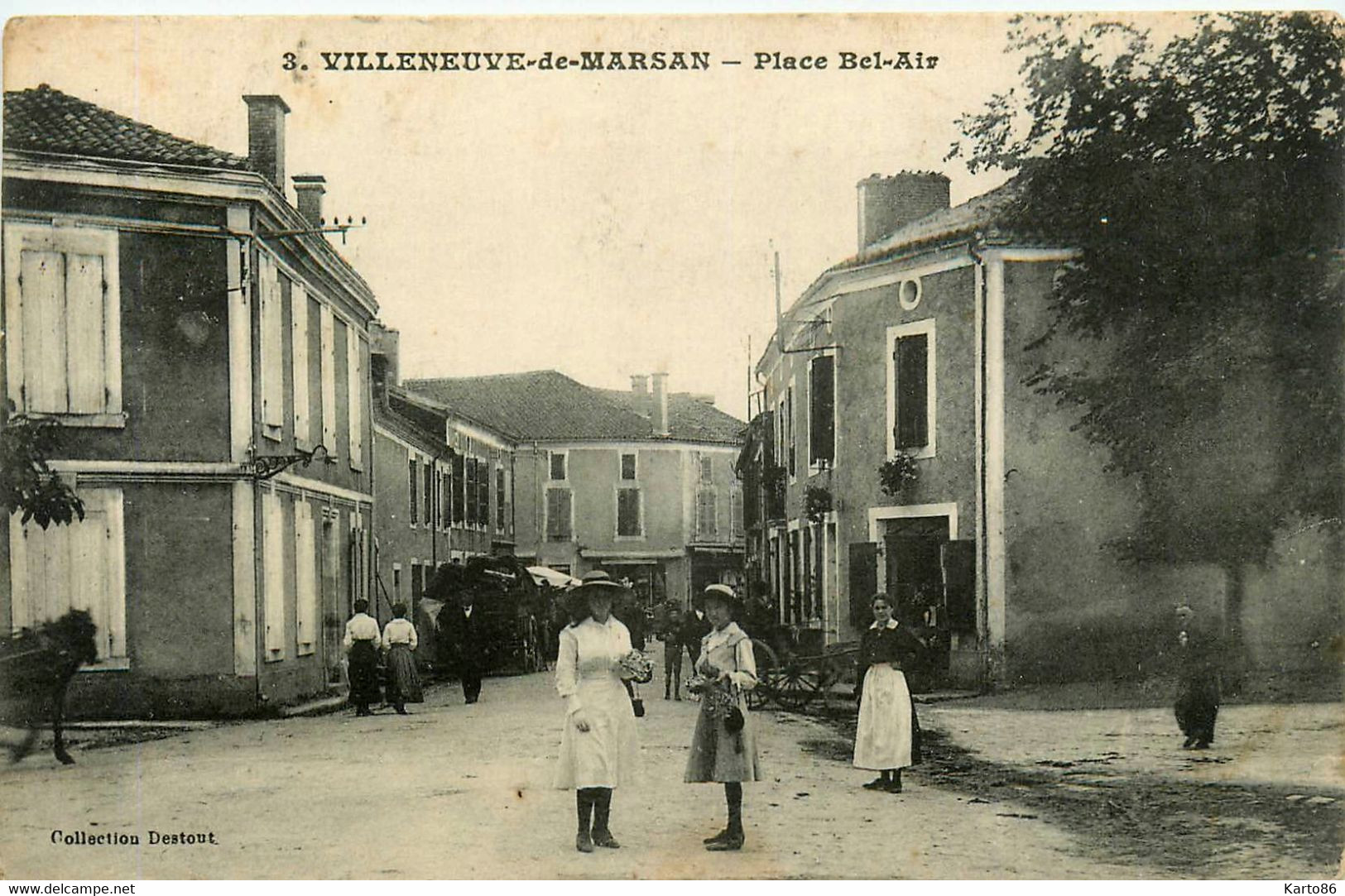 Villeneuve De Marsan * La Place Bel Air * Villageois - Villeneuve De Marsan