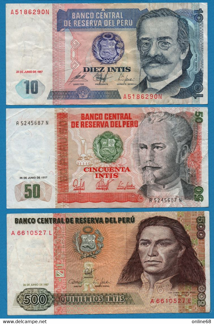 LOT BILLETS 3 BANKNOTES PERU - Lots & Kiloware - Banknotes