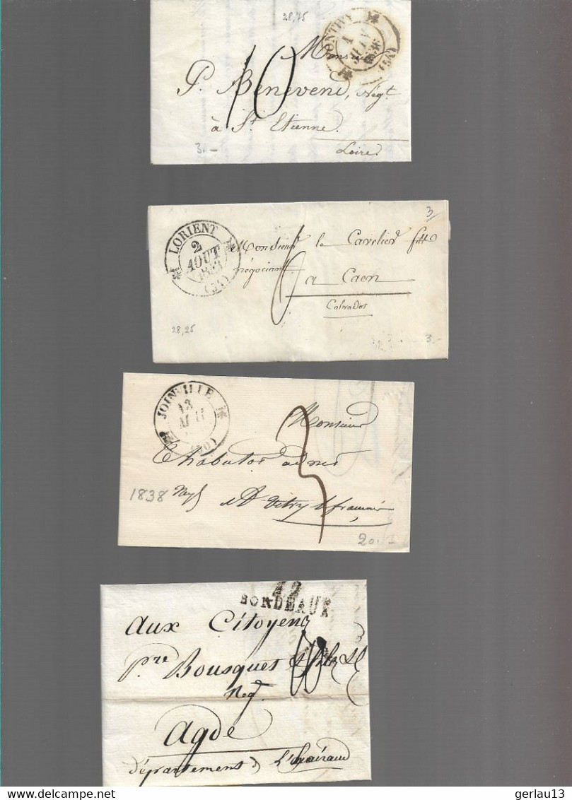 LOT    4  MARQUES POSTALES     2 SCANS - 1801-1848: Precursors XIX