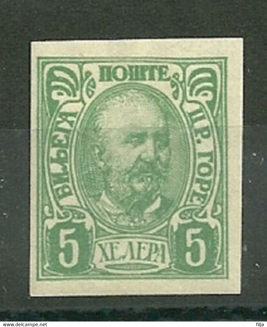 Montenegro Old Stamp Michel No. 43 U Imperforated Year 1902 MH* Falc - Montenegro