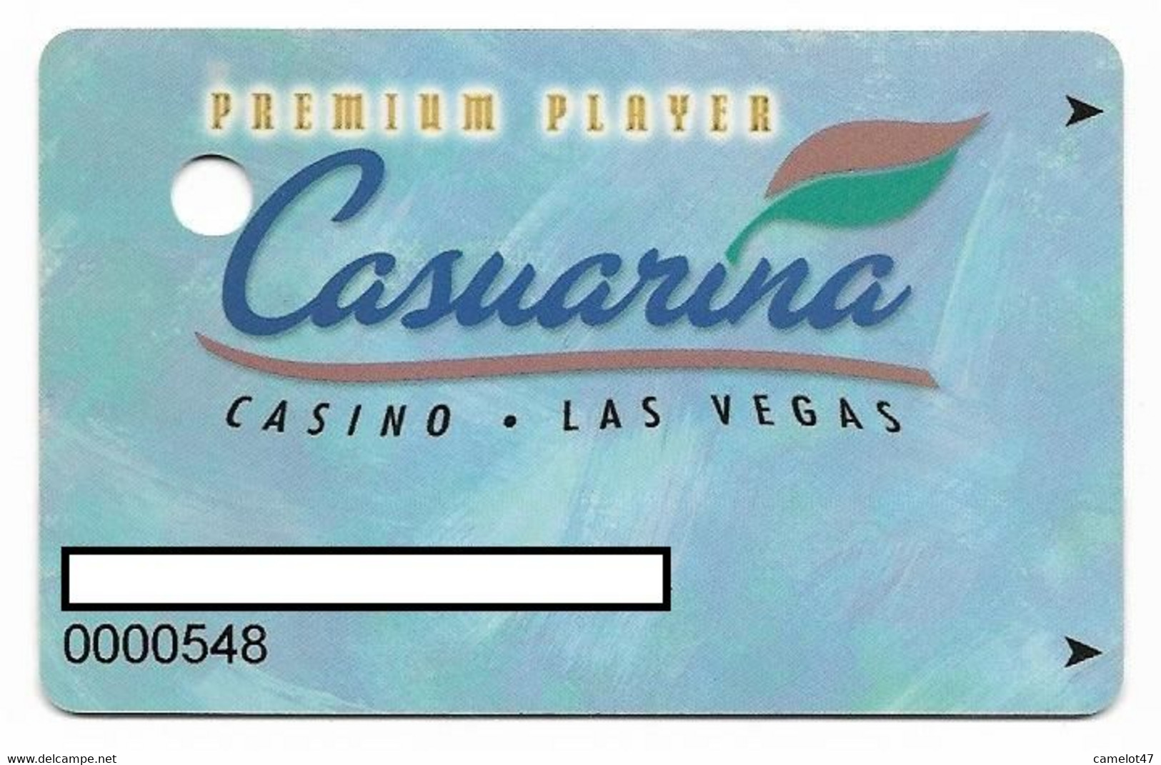 Casuarina Casino, Las Vegas, Older Used Slot Or Player's Card, # Casuarina-1 - Casino Cards