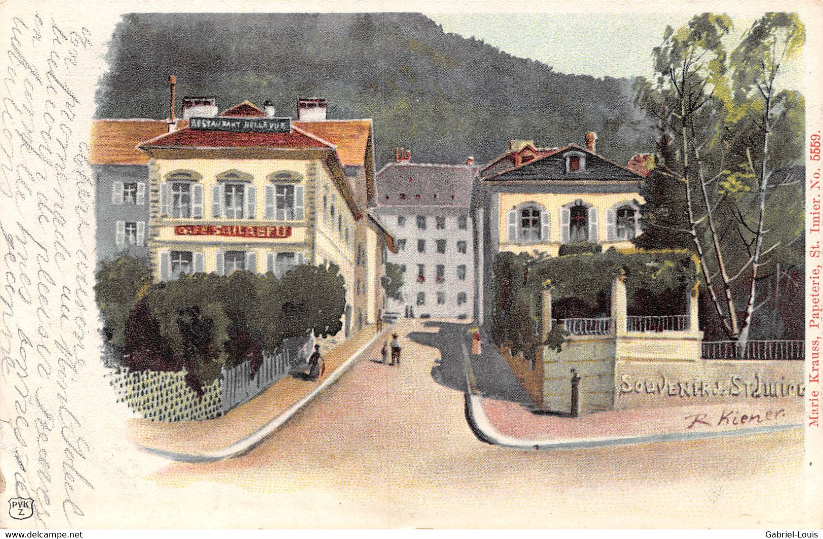 Saint-Imier St. Souvenir De St. Imier R Kiener - Restaurant Bellevue - Litho - Saint-Imier 