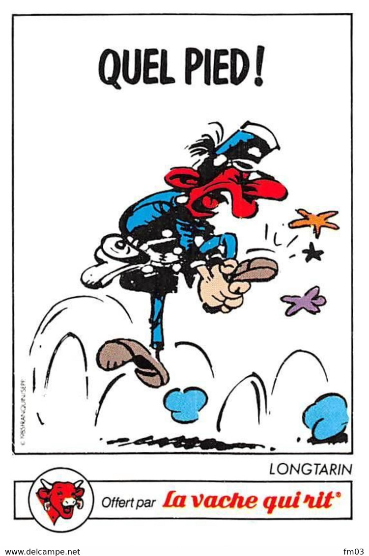 Gaston Lagaffe Longtarin Policier Police Adhésif La Vache Qui Rit 1986 - Altri & Non Classificati