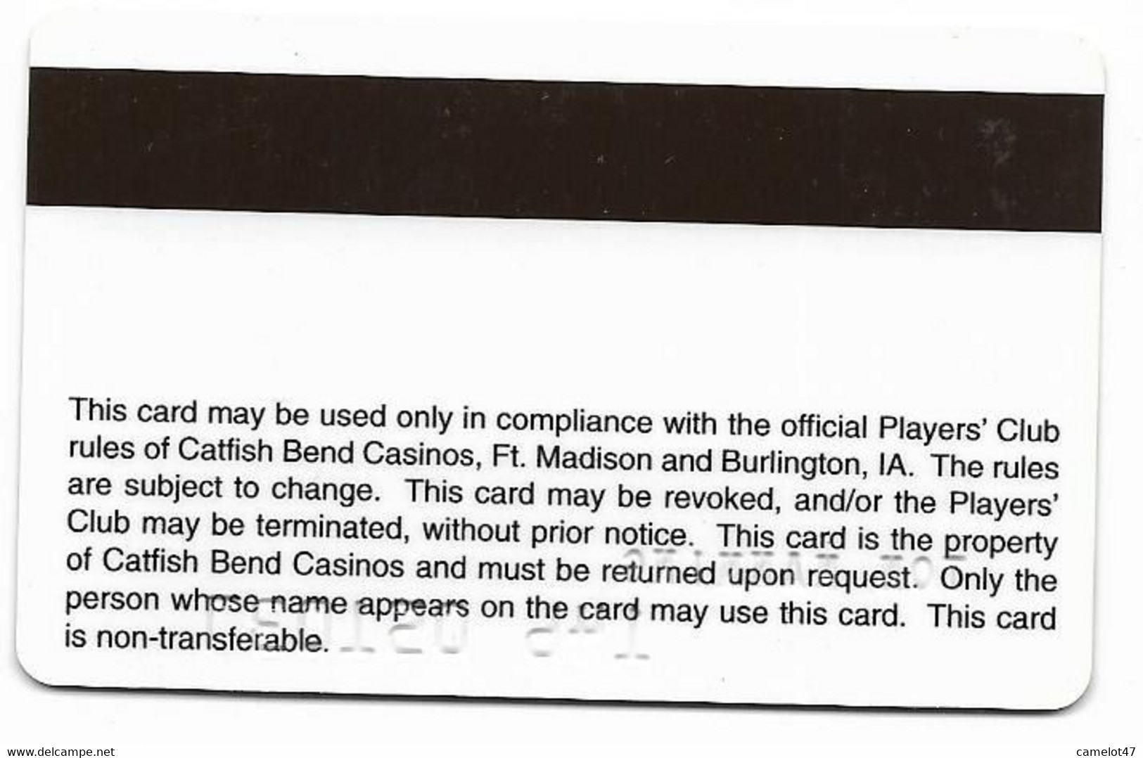 Catfish Bend Casino, Burlington, IA,  U.S.A., Older Used Slot Or Player's Card, # Catfish-3 - Casino Cards