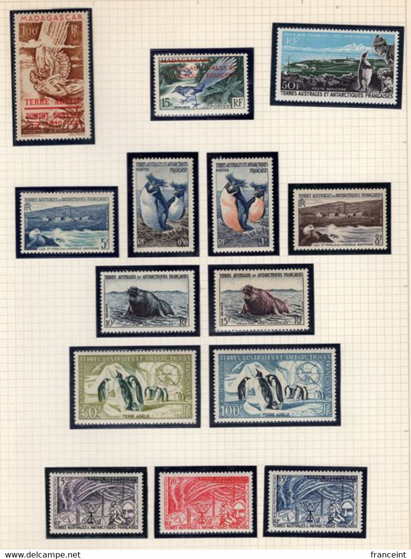 French Antarctic Complete Through 1986 Including Airs And Madagascar Ovpts. MNH. - Collezioni & Lotti